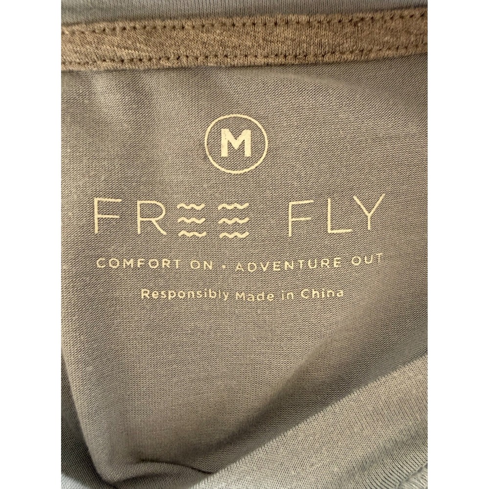 Free Fly Womens Bamboo Long Sleeve Top Light Blue Crew Neck Thumbholes Size M - Picture 3 of 6